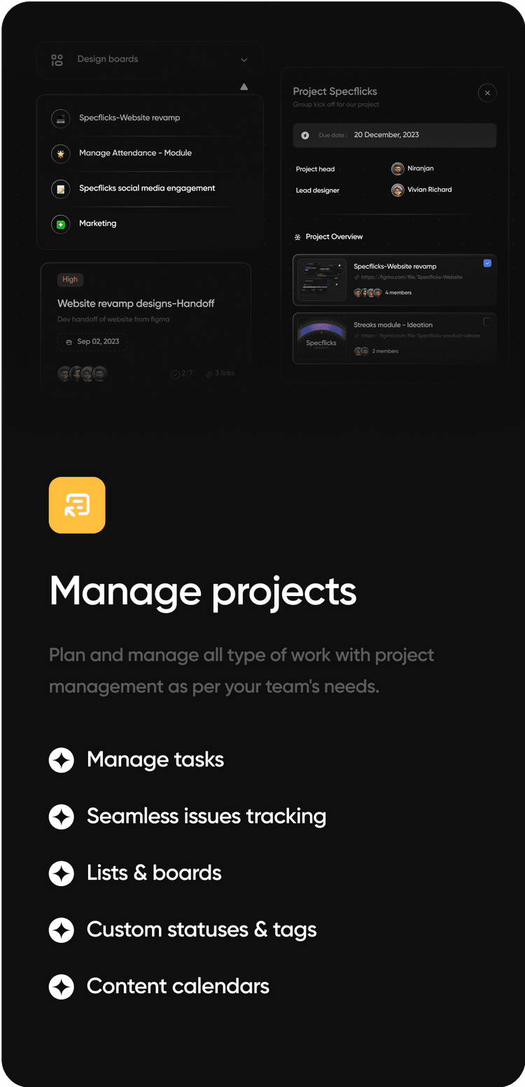 Manage Projects